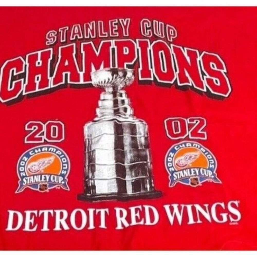 Vintage Tshirt Detroit Red Wings 2002 Stanley Cup Champions Shirt X-Large XL
